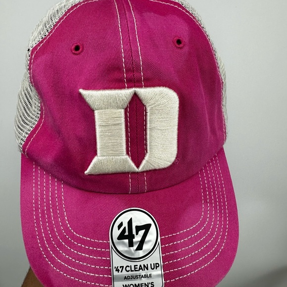 47 Duke University Pink Custom Bleach Splatter Dad Hat OS - Picture 4 of 8